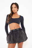 11NIL SYDNEY LONG SLEEVE CORSET TOP - BLACK