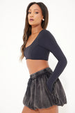 11NIL SYDNEY LONG SLEEVE CORSET TOP - BLACK